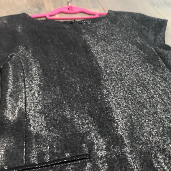 THEORY Cap Sleeve Metallic Wool Shift Dress - Picture 4 of 6